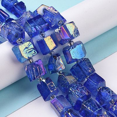 Electroplated Natural Quartz Beads Strands G-G767-02-M-1