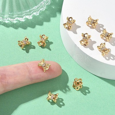 SHEGRACE Brass Clear Cubic Zirconia Beads XGRQ4G675-684G-1