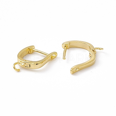 Brass Hoop Earring Findings with Latch Back Closure LS-KK-A172-19G-1