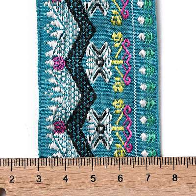 10M Ethnic Style Embroidery Polyester Ribbons OCOR-XCP0002-17-1