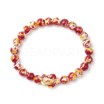 Synthetic Dyed Turquoise Beaded Stretch Bracelets for Women Men BJEW-JB11549-1