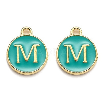 Golden Plated Alloy Enamel Charms X-ENAM-Q437-15M-1