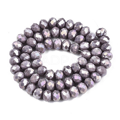 Electroplate Glass Beads Strands EGLA-A034-P6mm-B05-1