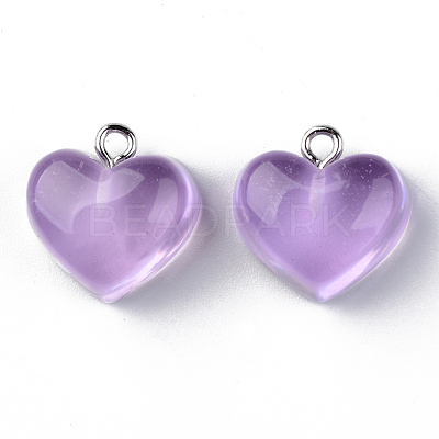 Transparent Resin Pendants RESI-R429-30B-1
