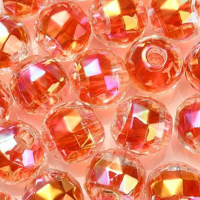 UV Plating Transparent Acrylic European Beads OACR-F004-03D-1