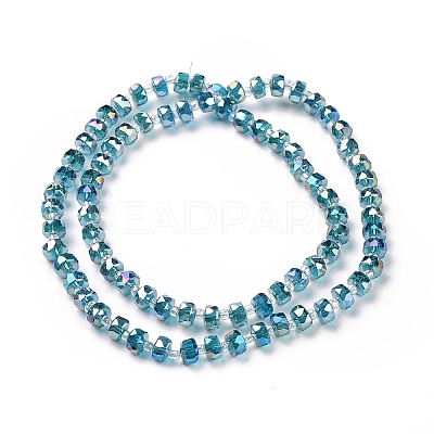 Electroplate Transparent Glass Beads Strands EGLA-H101-03-1