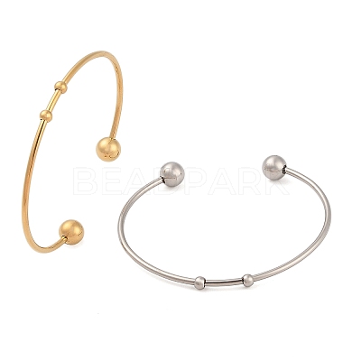Fashion 304 Stainless Steel Cuff Bangles Torque Bangles BJEW-H473-01M-1