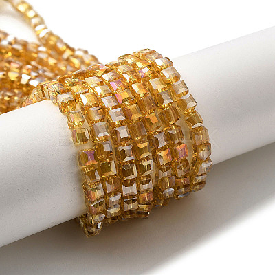 Electroplate Glass Beads Strands EGLA-D018-8x8mm-77-1