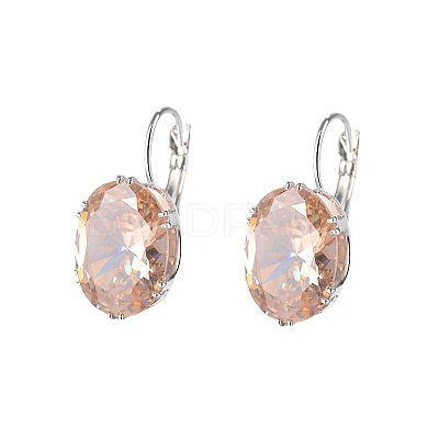 Oval Alloy Rhinestone Leverback Earrings FS-WG5DBAA-02-1