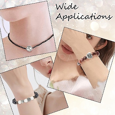 60Pcs 10 Styles Valentine's Day Theme Tibetan Style Alloy Beads TIBEB-CJ0001-38-1
