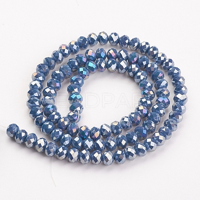 Electroplate Glass Beads Strands EGLA-A034-P2mm-B13-1