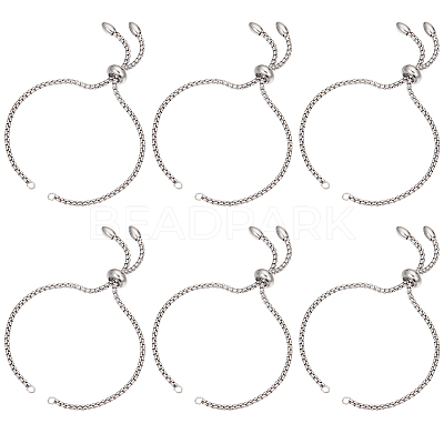 8Pcs Adjustable 304 Stainless Steel Slider Bracelets Making STAS-SC0006-03P-1