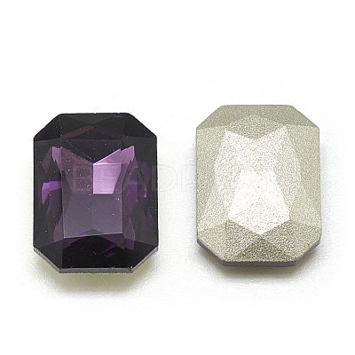 Pointed Back Glass Rhinestone Cabochons RGLA-T079-10x14mm-16-1