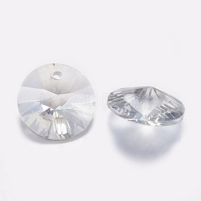Faceted Glass Rhinestone Charms RGLA-F049-8mm-001BS-1