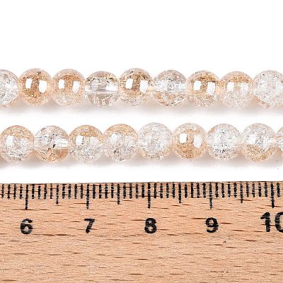 Electroplated Crackle Glass Beads Strands X-EGLA-N014-6mm-02-1