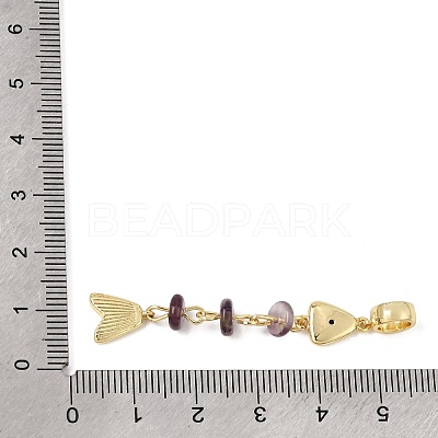 Brass Pave Cubic Zirconia Clear Cubic Zirconia & Natural Amethyst & Enamel European Dangle Charms GG-CBA3401-01G-B04-1