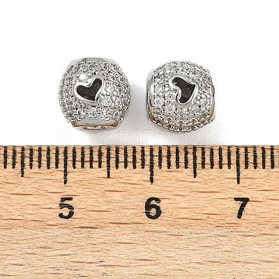 Brass Micro Pave Cubic Zirconia Beads KK-F906-23P-1