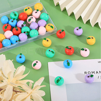 36Pcs 6 Colors Opaque Resin Pendants RESI-CA0001-72-1