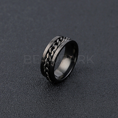 304 Stainless Steel Rotatable Chain Finger Rings for Men FS-WG60CA3-37-1