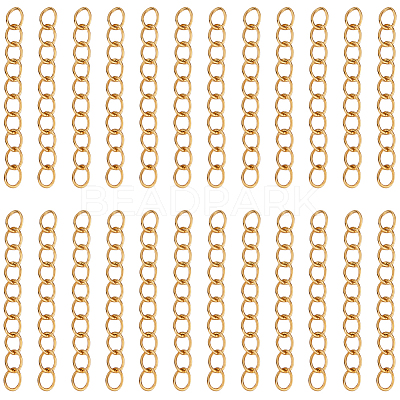 100Pcs Ion Plating(IP) 304 Stainless Steel Chain Extender STAS-BBC0006-14A-1