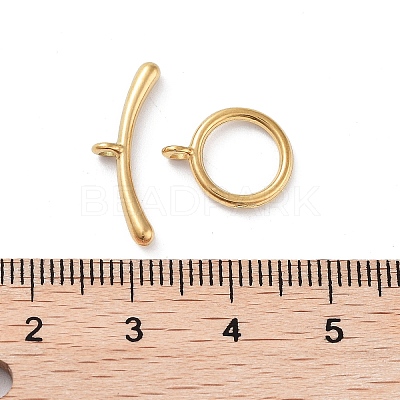 Ion Plating(IP) 304 Stainless Steel Ring Toggle Clasps STAS-A092-09F-G-1