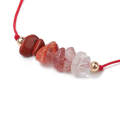 Gemstone Braided Bead Bracelet BJEW-JB11013-07-1