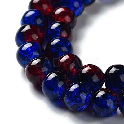 Spray Painted Crackle Glass Beads Strands CCG-Q002-10mm-12-1