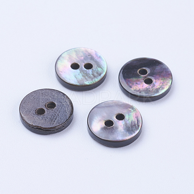 Natural Black Lip Shell Buttons SSHEL-F301-02-1