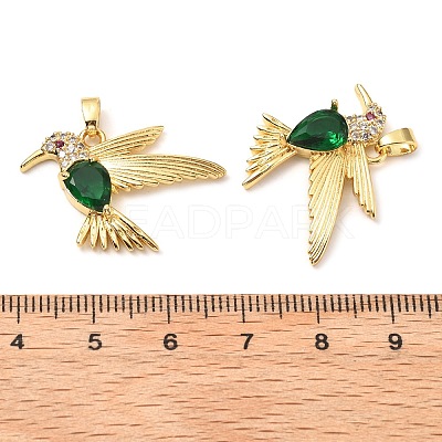 Brass Micro Pave Cubic Zirconia Pendants KK-G533-06G-01-1