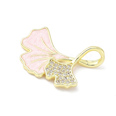 Brass Micro Pave Cubic Zirconia with Enamel Pendants KK-Z134-14G-01-1