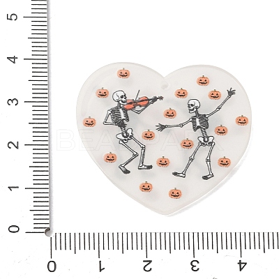 Halloween Luminous Printed Transparent Acrylic Pendants OACR-B055-01B-1