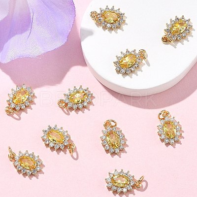 SHEGRACE Brass Micro Pave Cubic Zirconia Pendants XGRQ2O150-446C-G-1