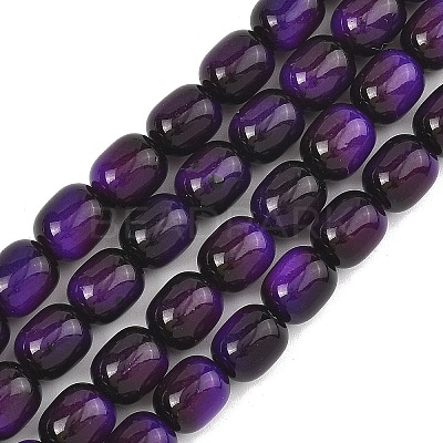 Dyed Imitation Tiger Eye Glass Beads Strands GLAA-H040-02B-1