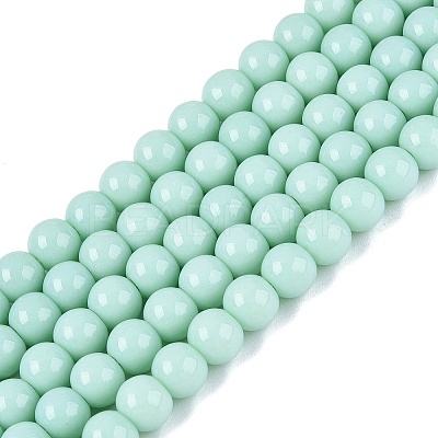 Opaque Solid Color Glass Beads Strands GLAA-T032-P6mm-21-1