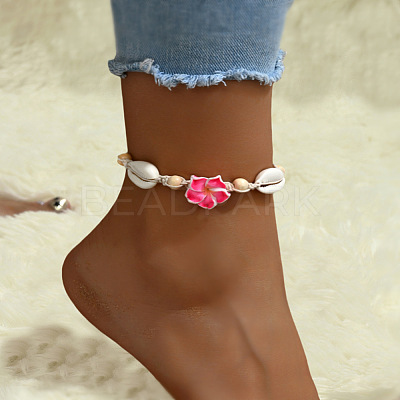 Cowrie Shell & Wood Beaded Anklets WGC96C8-04-1