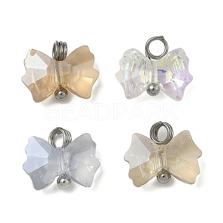 4Pcs 4 Colors Electroplate Glass Charms PALLOY-JF04402-02-1