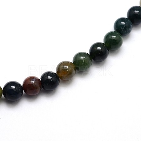 Natural Indian Agate Round Beads Strands G-G735-01-6mm-1