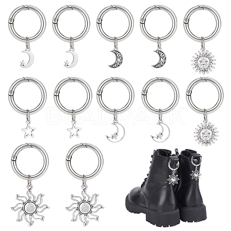 12Pcs 6 Style Alloy Shoes Charms HJEW-PH02120-1