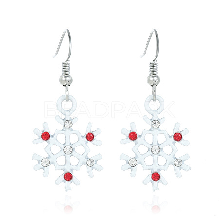Snowflake Alloy Enamel Dangle Earrings FS-WGD9918-16-1