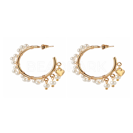 Glass Pearl Beads Stud Earrings X1-EJEW-TA00003-1