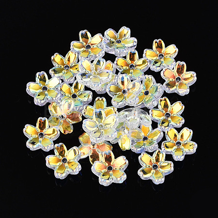 Transparent Electroplate Glass Bead Caps LS-EGLA-N015-01B-1