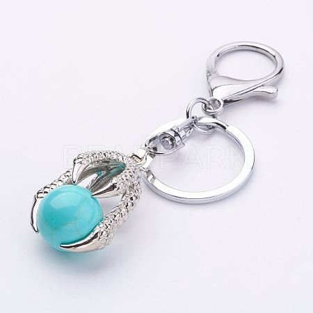 Synthetic Turquoise Keychain KEYC-P032-A15-1