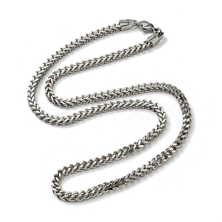 201 Stainless Steel Wheat Chains Necklace STAS-Z056-05P-1