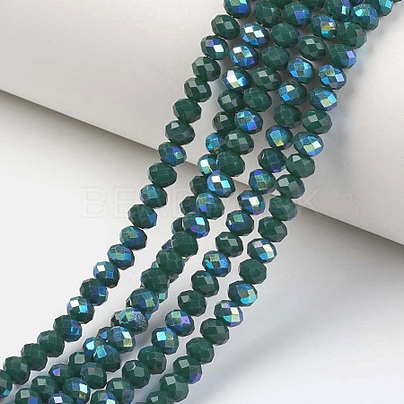 Electroplate Opaque Solid Color Glass Beads Strands EGLA-A034-P3mm-L06-1