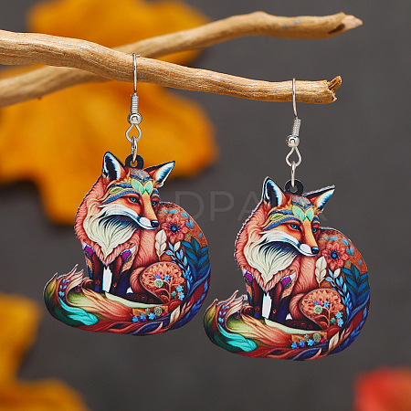 Colorful Acrylic Dangle Earrings LS-HJ6740-1-1