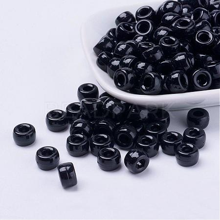 Opaque Acrylic European Large Hole Beads PL338-45-1