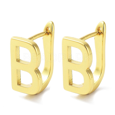Brass Letter Stud Earrings for Women EJEW-A038-01B-G-1