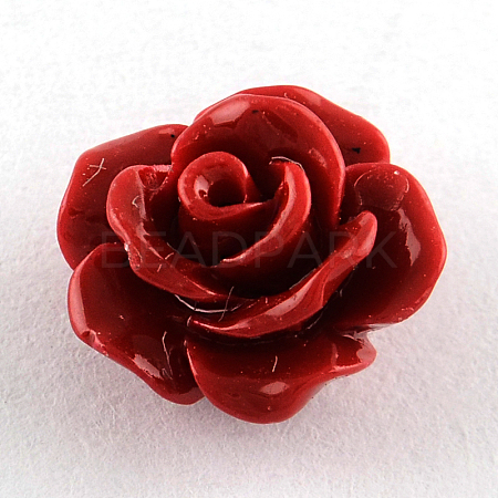 Dyed Flower Synthetical Coral Beads CORA-R011-28D-1