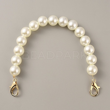 Resin Imitation Pearl Beaded Chain Purse Strap Extenders FIND-WH0143-96C-1