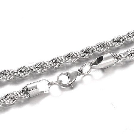 304 Stainless Steel Rope Chain Necklaces NJEW-F195-05E-P-1